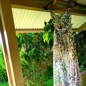 Multicolor Cheetah Print Maxi Dress